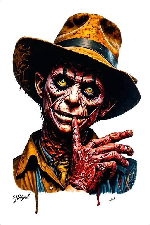 Freddy Krueger As A Puppeteer In The Vein Scene From Nightmare On Elm Street 3