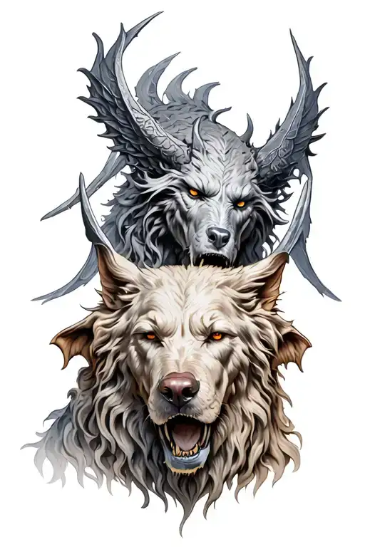 Realism Tattoo Design Hades And Cerberus