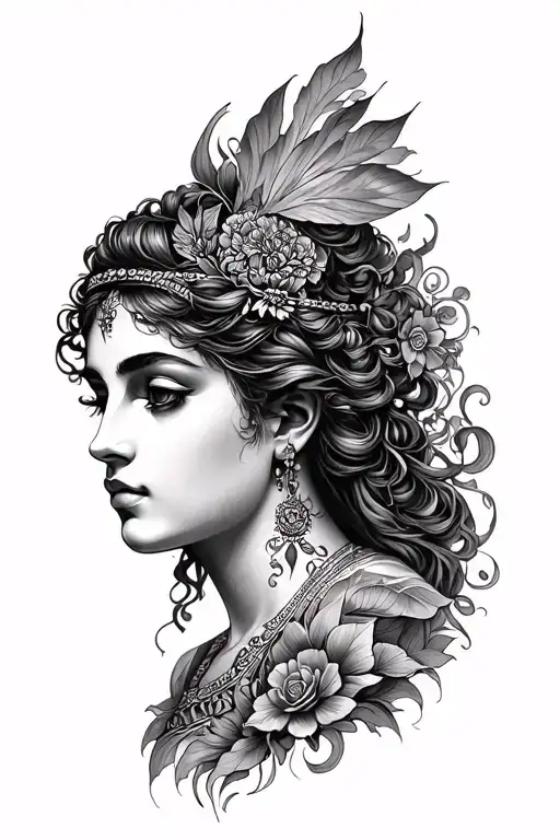 Realism Tattoo Design Godess