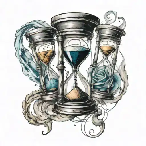 A Open Cut Stitched Together With Hourglasses