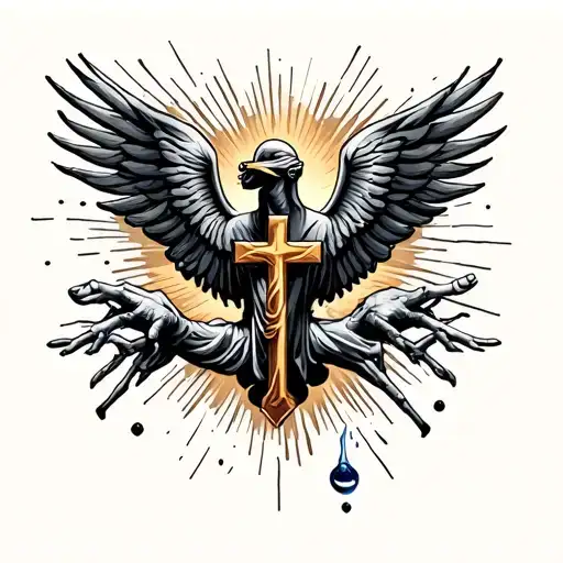 Christian Battle With Addiction Recovery Symbol