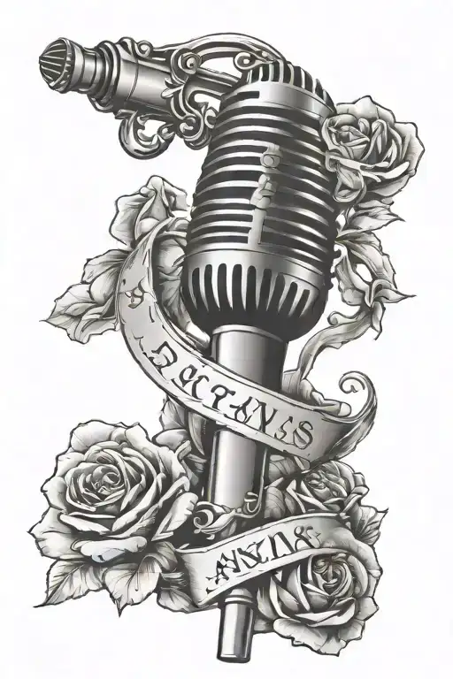 Mic With Letter A Initials Engraved