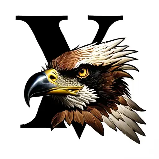 Letter V With Eagle