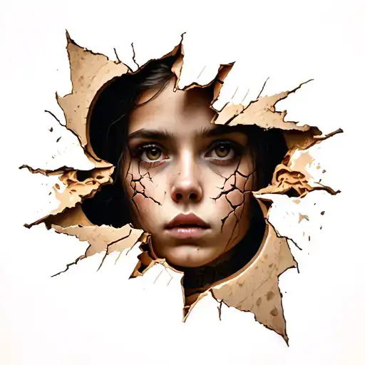 Face Cracked Open With Face Inside Of It