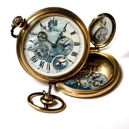Pocket Watch With Open Cover