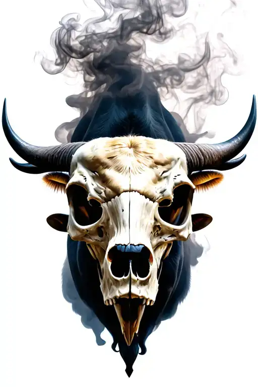 Skull Buffalo With Smoke