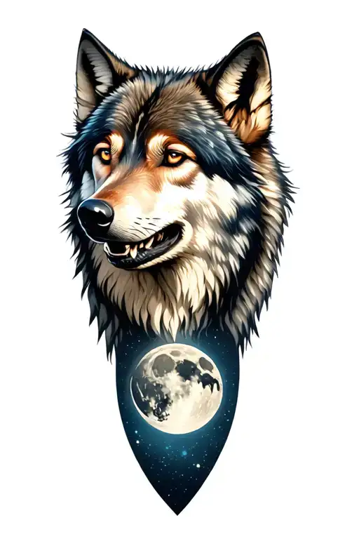 Wolf Howling Moon