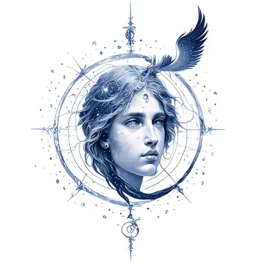 Virgo Constalation Intertwines With Aquarius In Night Sky