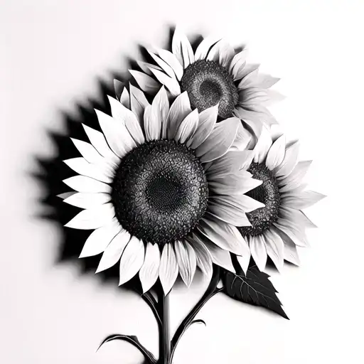 2 Sunflowers With Paper Around It