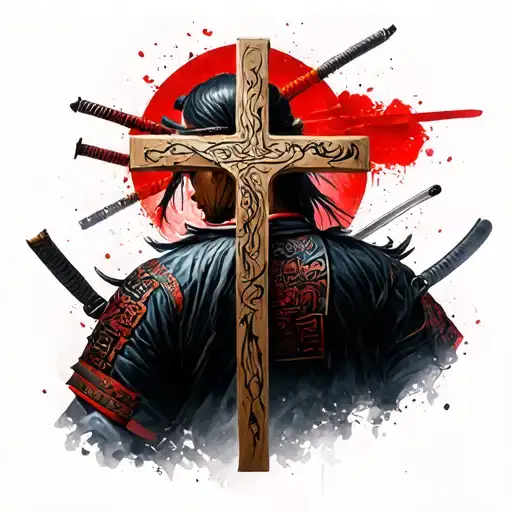 Cross On The Back With Samurai The Rest At Your Discretion