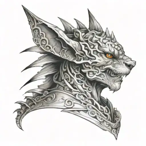 A Cool Tattoo For A Boy's Neck