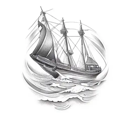 A Majestic Sailboat Battling A Fierce Kraken In The Open Sea