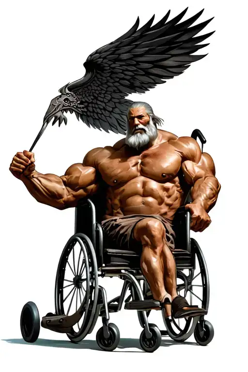 Ares In A Wheelchair Symbolizing Strength
