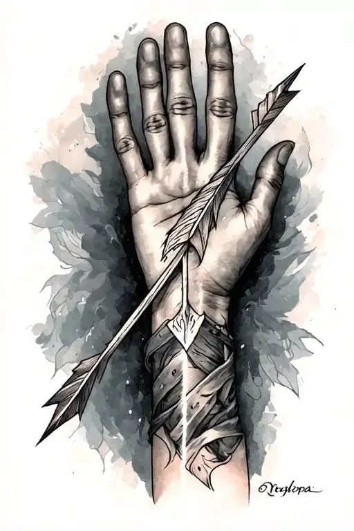 The Arrow Goes Through The Hand