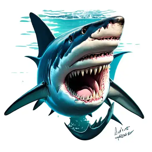 Great White Shark Angled From Above