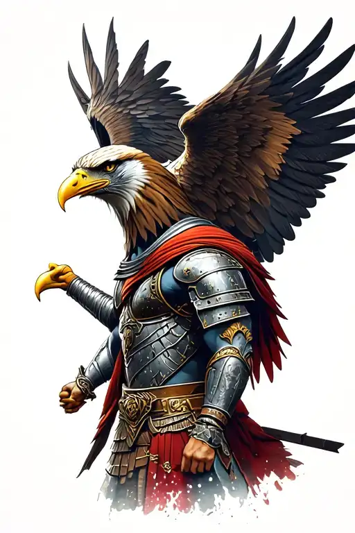 Gladiator Warrior And Eagle