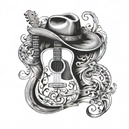 Cowboy Guitar Music Note