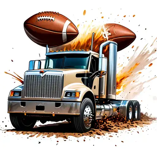 Diesel Truck Breaking Through Football