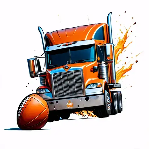 Diesel Truck Breaking Through Football