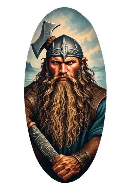 Vikings With Ax And Runes The Runes