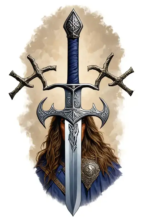 Vikings With Sword And Runes