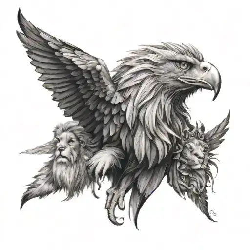 Half Lion And Eagle