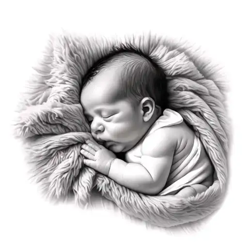 A Baby Laying On A Blanket