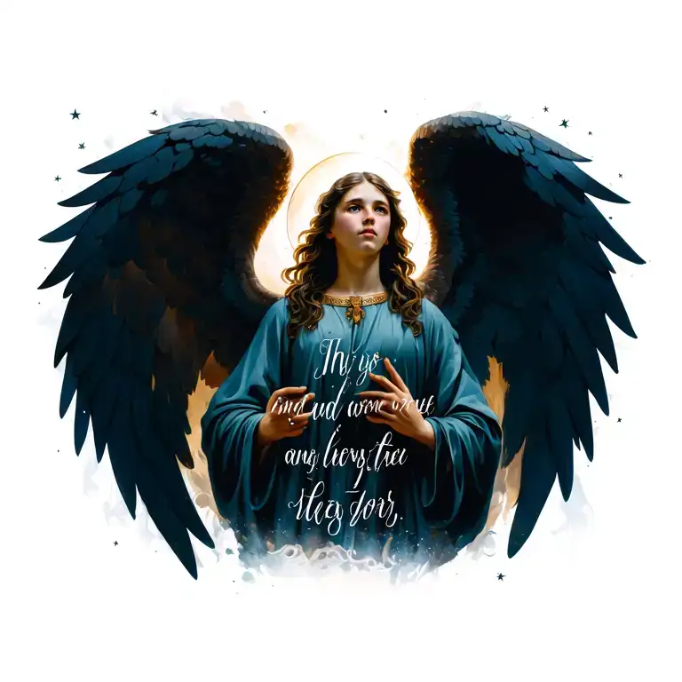 Angel With Bible Verse Written