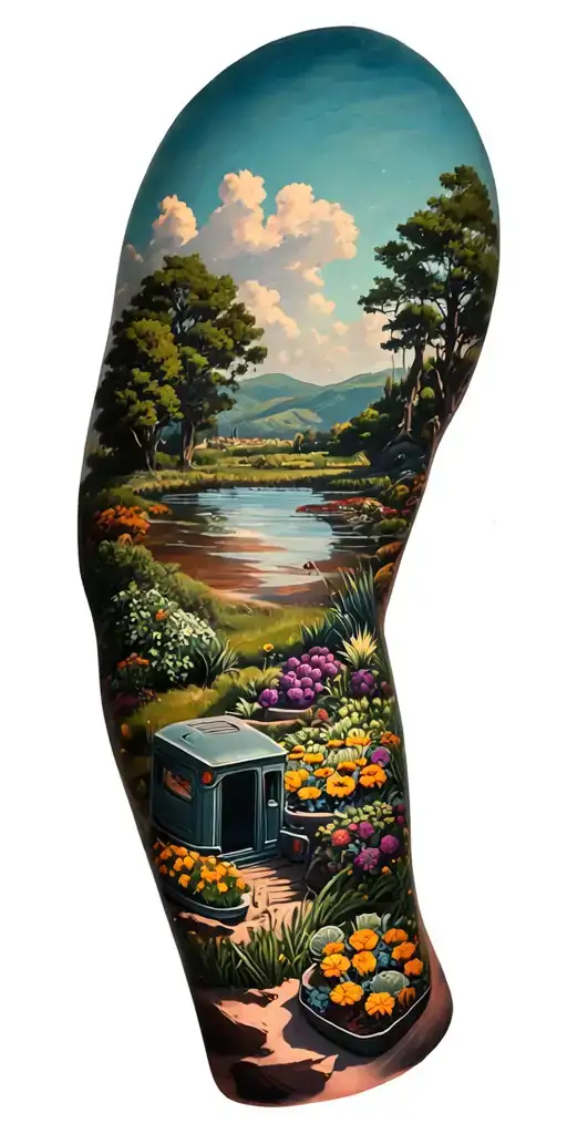 Wasteland That Morphs To Garden Scene