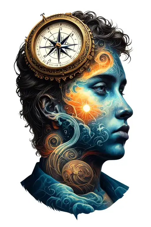 Compass And Clock Numerals 17 08 A Person Looking At The Future