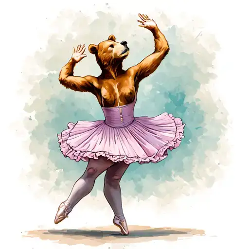 Dancing Bear Ballet Wearing A Skirt