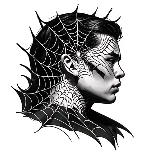 Spider Web All Around My Neck And On The Chest