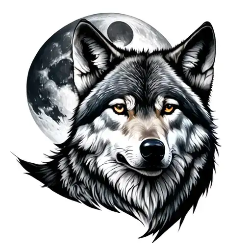 Wolf And Moon
