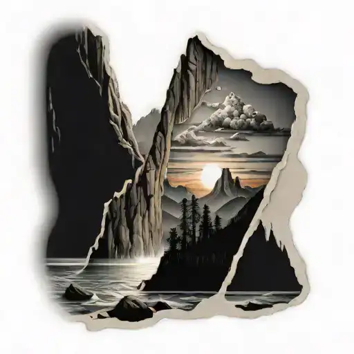 Sunrise Beach And Mountains