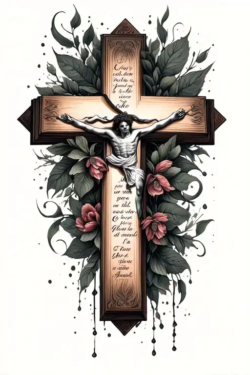 Cross With Bible Verse Written Inside