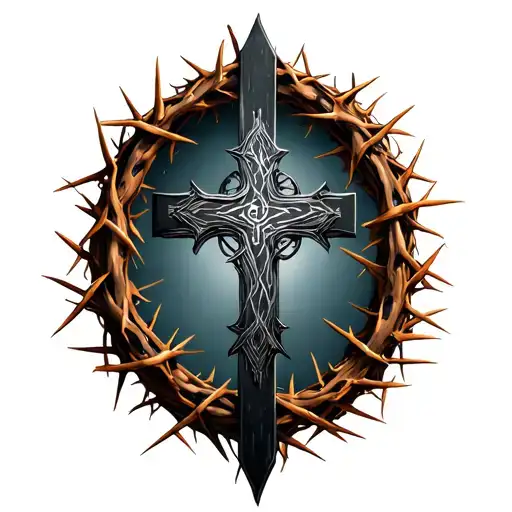 Cross And Crown Of Thorns
