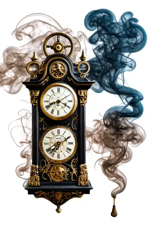 2 Antique Clocks With Smoke And Metal Gears