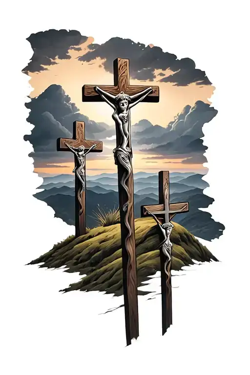 Three Crosses On The Hill