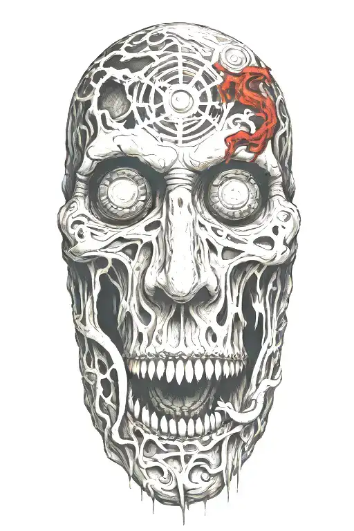 Half Sleeve Tattoo With A Horror Theme