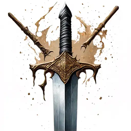 Realistic Broken Roman Spear In Ground