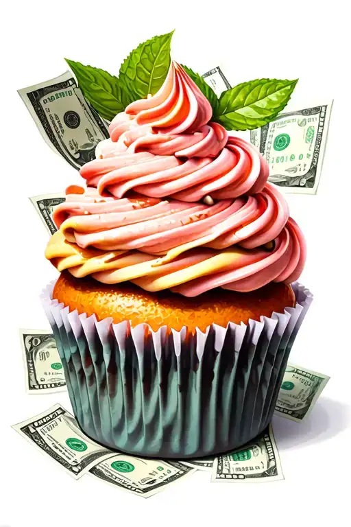 Money Sigh Chasing Cupcakes And Business Based