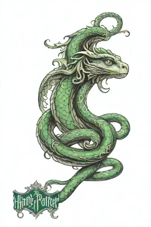 Harry Potter Inspired Tattoo Slytherin