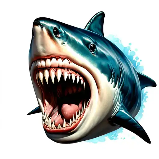 Shark Biting Womens Face