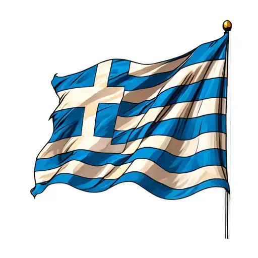 Greek Flag Waving