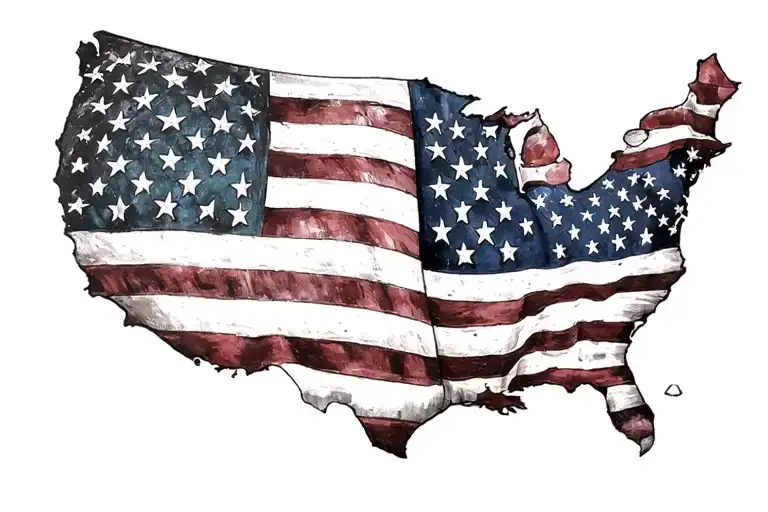 Us Flag But Stars Are Maple Leaves