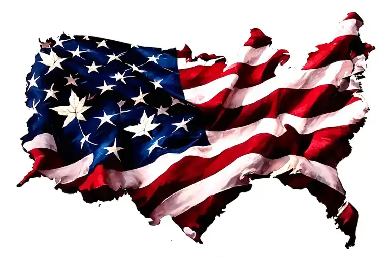 Us Flag But Stars Are Maple Leaves