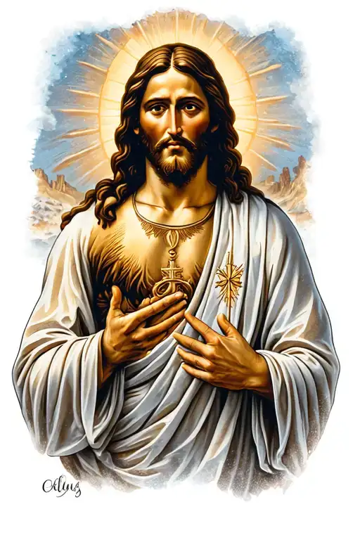 Jesus Christ Looking Over Valley