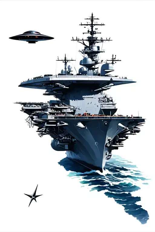 Triangle Ufo Hovering Over The Uss Theodore Roosevelt Aircraft Carrier