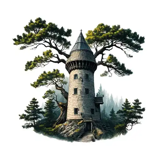 Tower Surrounded By Trees
