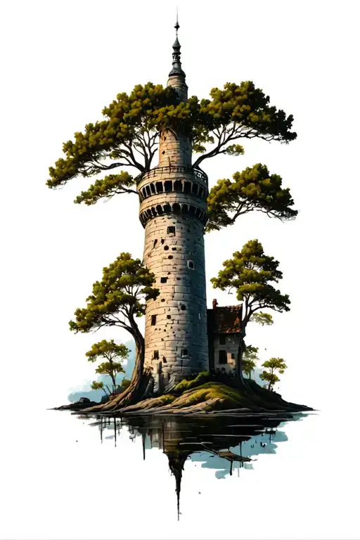 Tower Surrounded By Trees